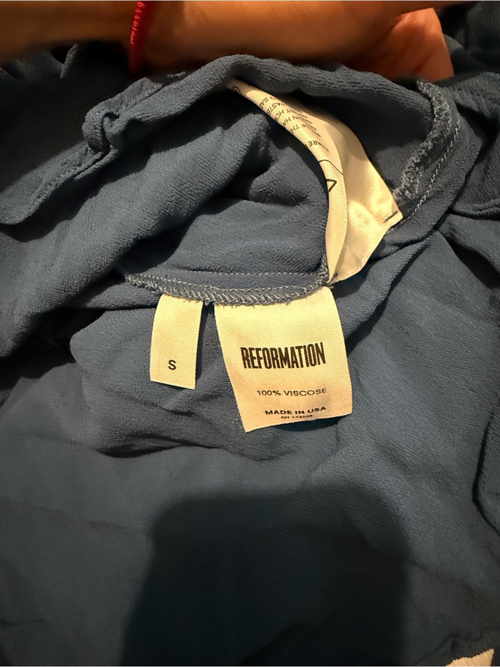 Reformation Slate Blue Cold-Shoulder Mini Dress - Picture 4 of 5